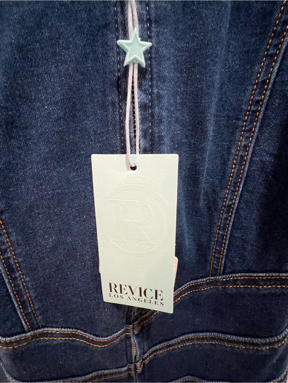 REVICE Hollywood Heartthrob Dark Blue Denim Jumpsuit with O Ring Zipper - Picture 8 of 11